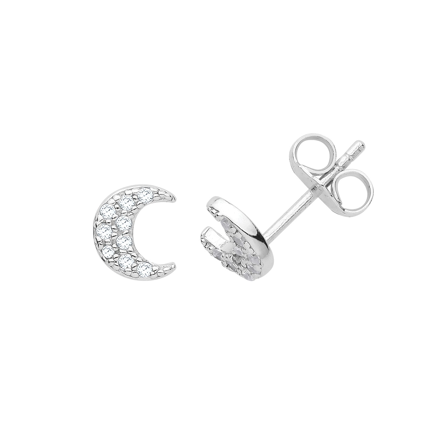 Luna Moon Stud Earrings