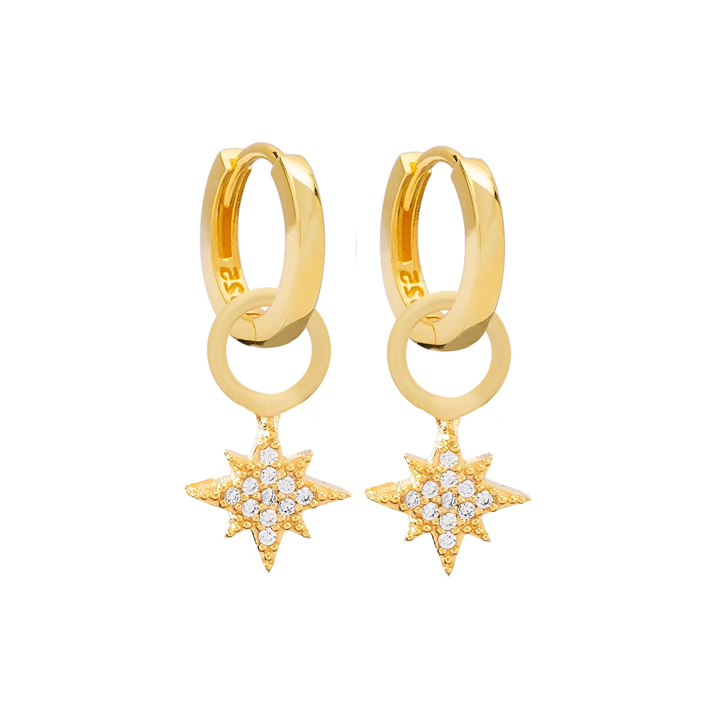 Star Charm Single Hoop