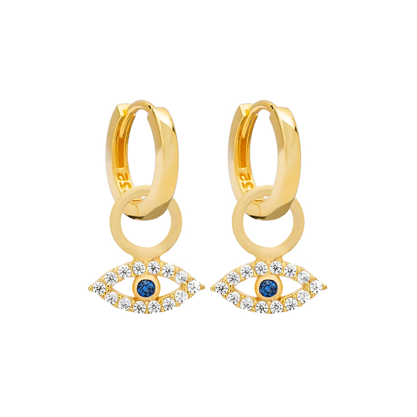 Evil Eye Charm Hoops