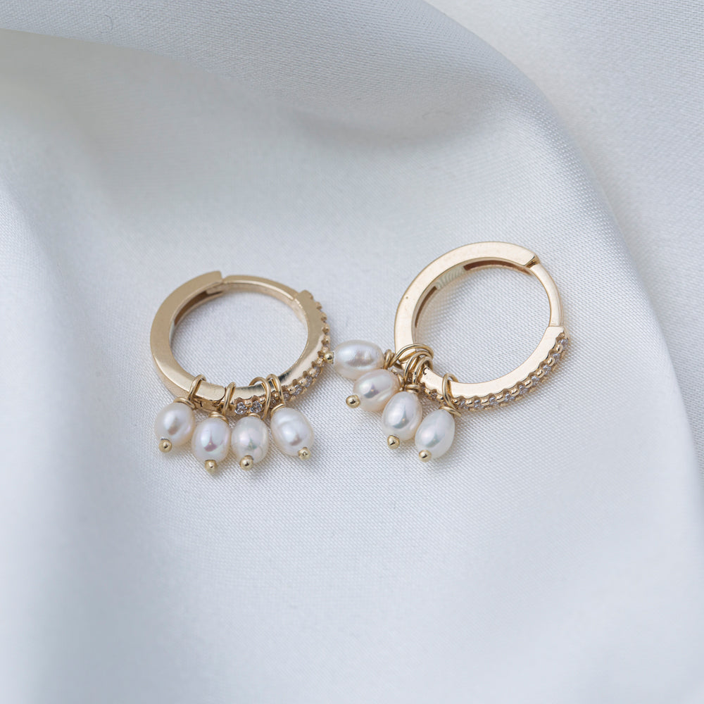 Aphrodite's Pearl Hoops