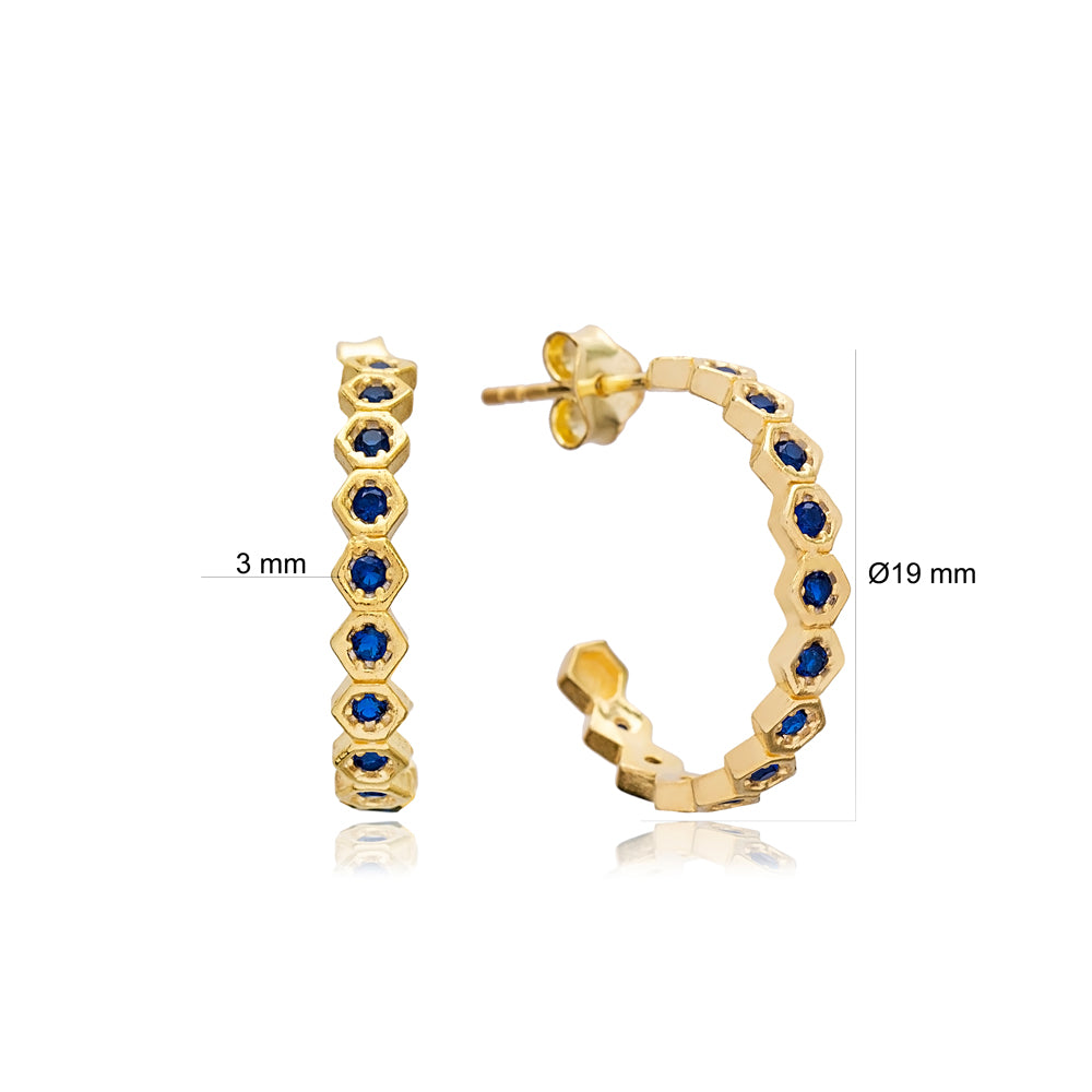 Sapphire Hoops