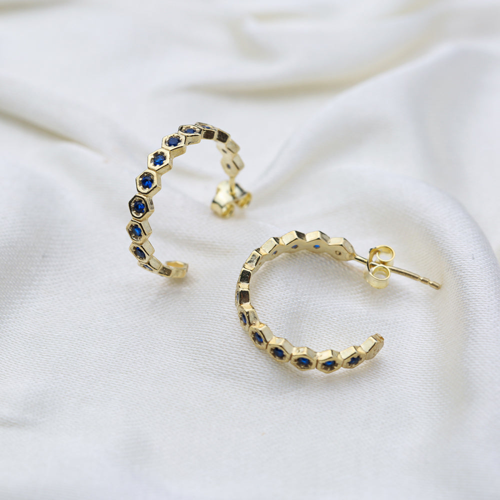 Sapphire Hoops