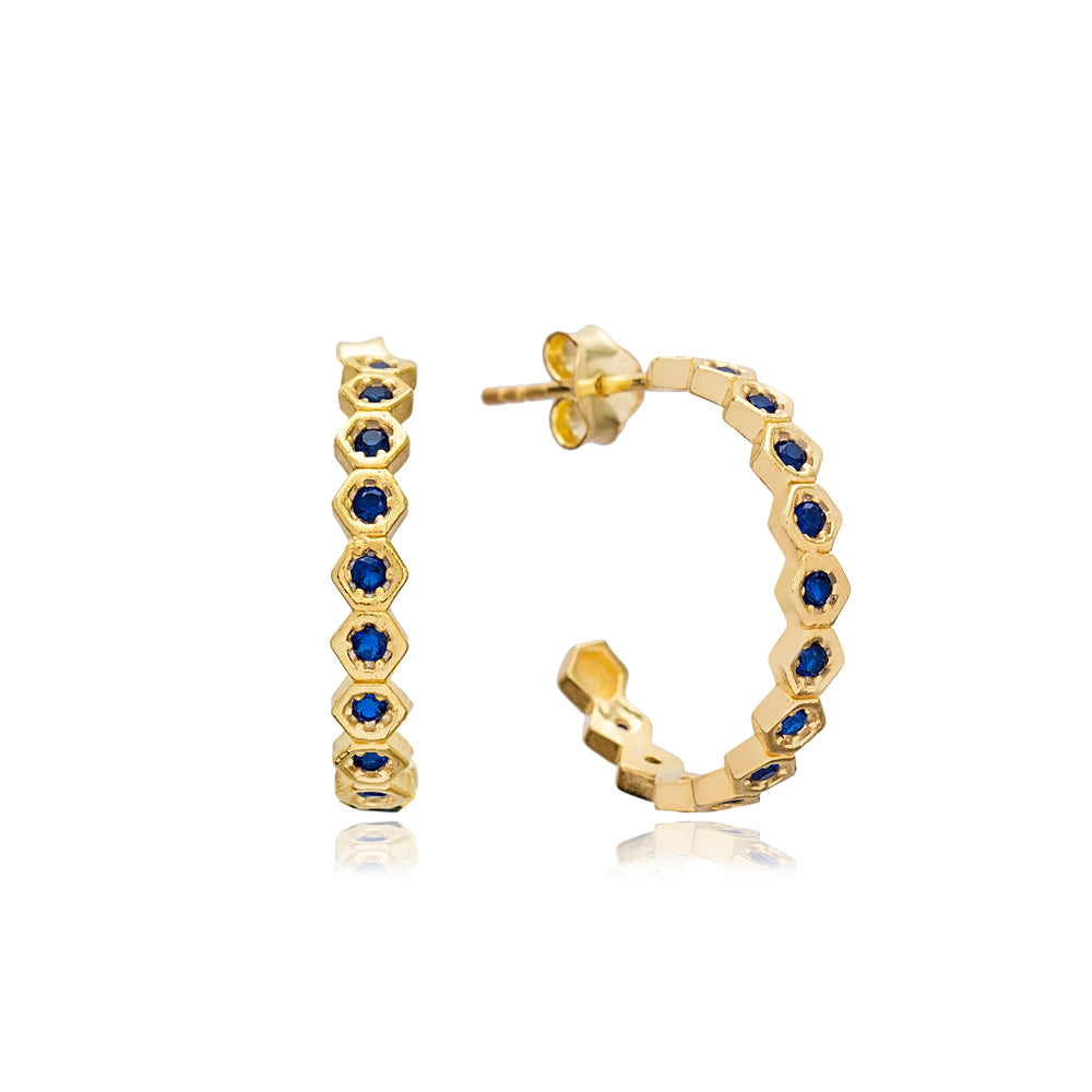 Sapphire Hoops