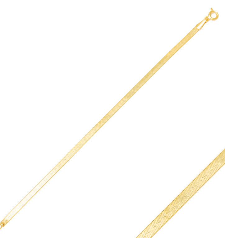gold vermeil snake chain bracalet, herringbone chain