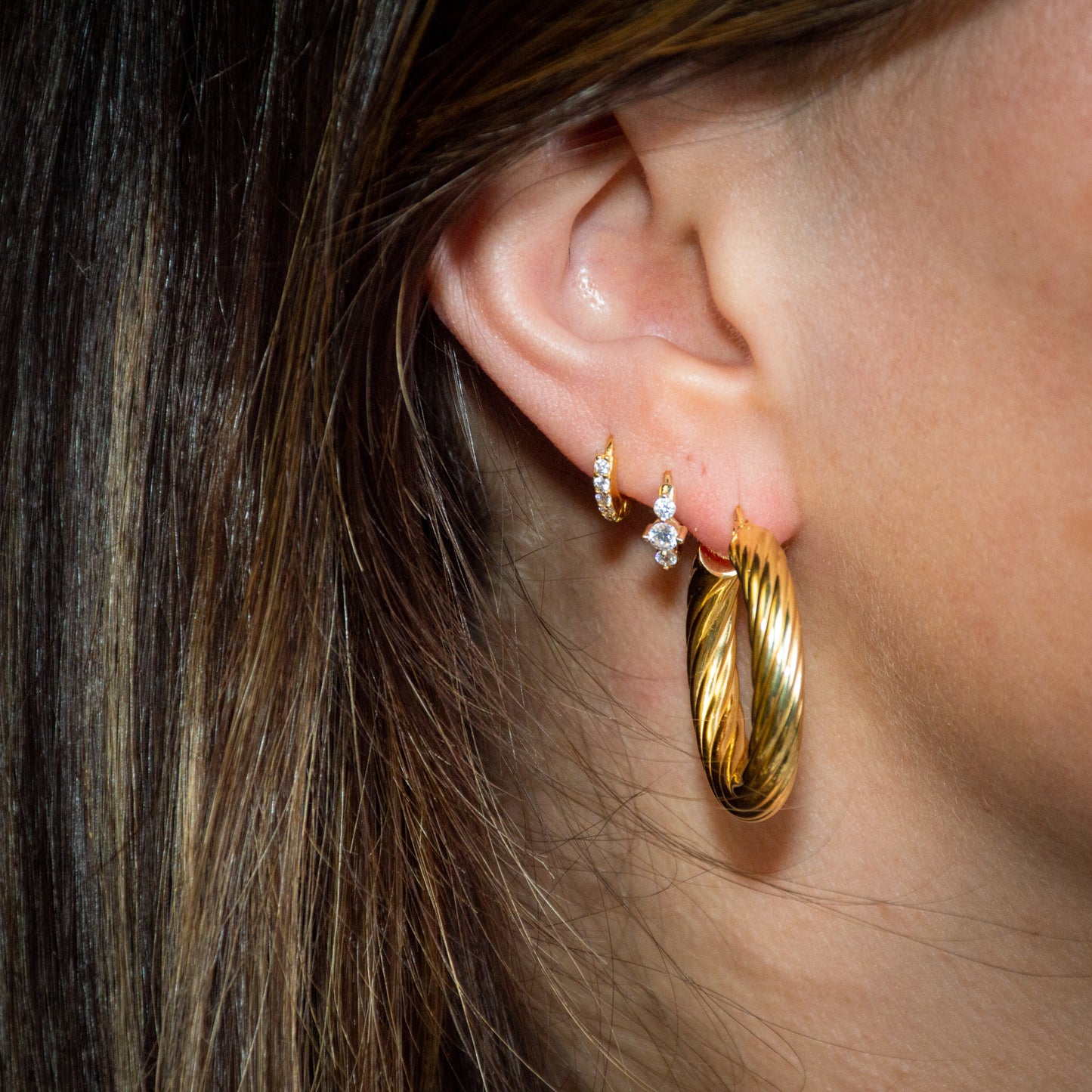 Flora Gold Hoops