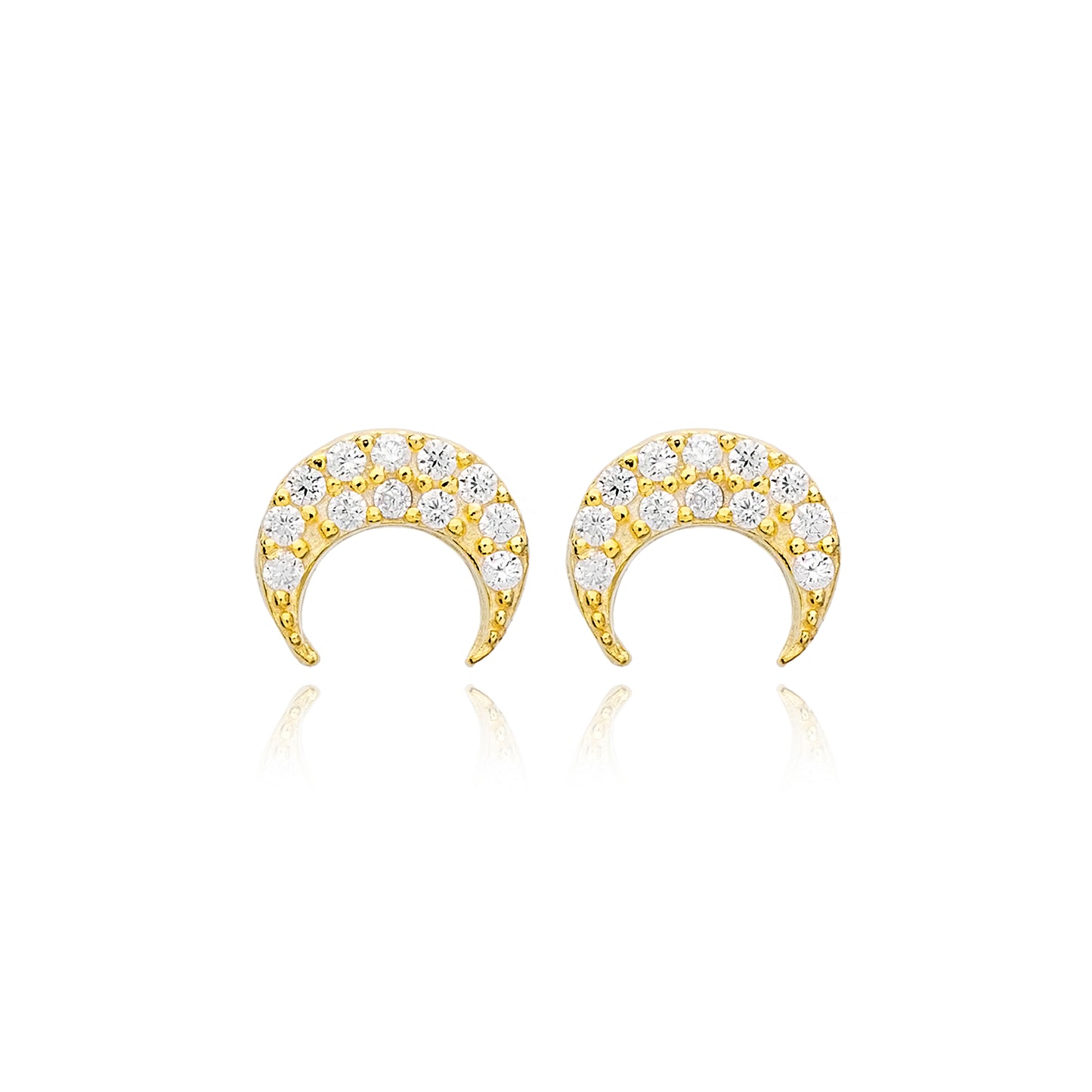Luna Moon Stud Earrings