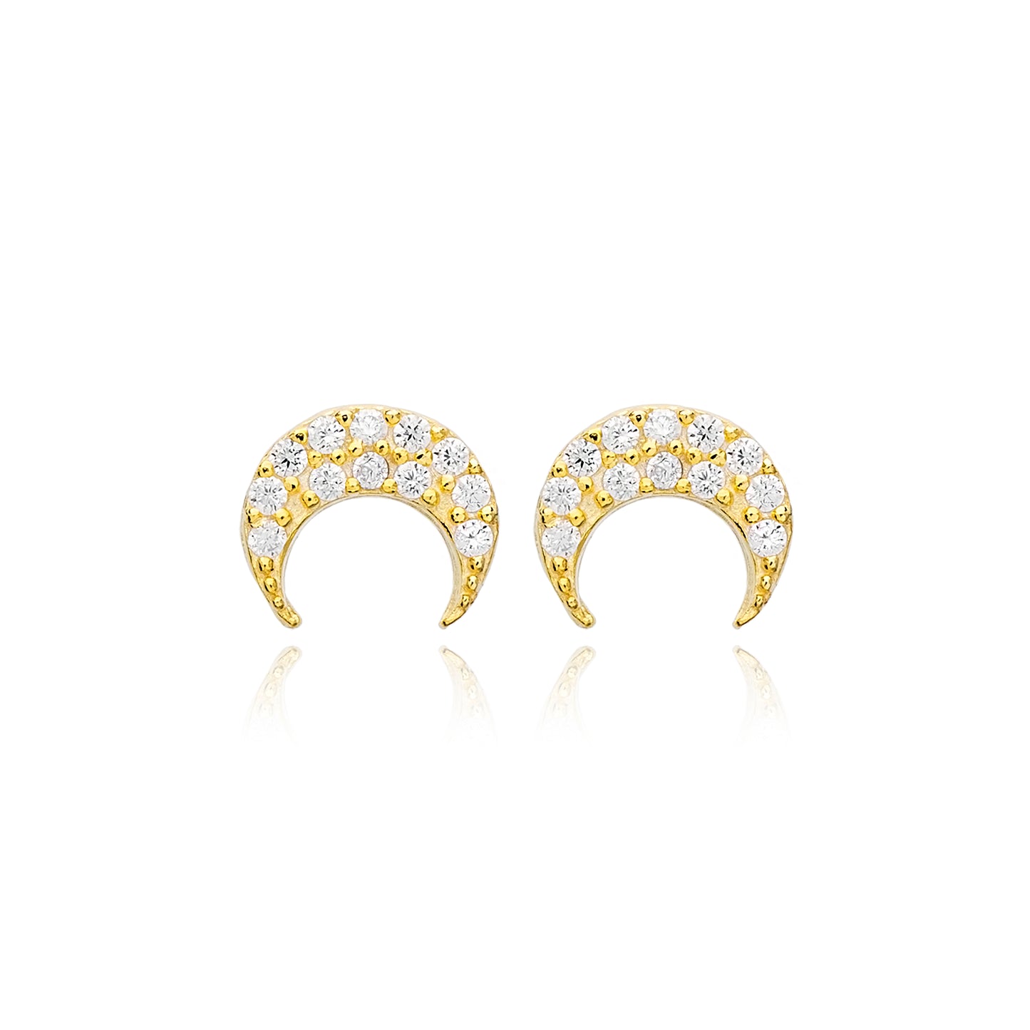 Luna Moon Stud Earrings