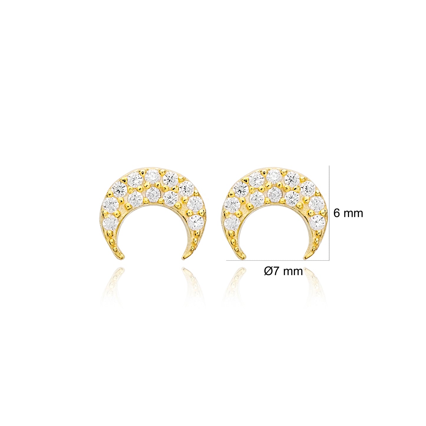 Luna Moon Stud Earrings