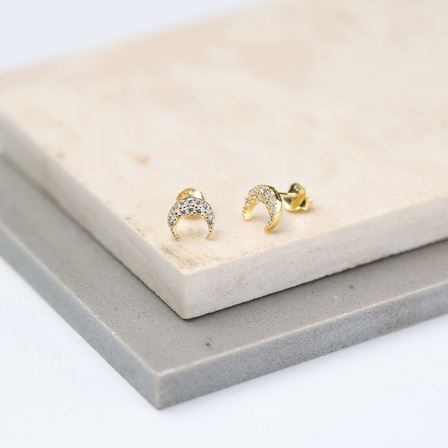 Luna Moon Stud Earrings
