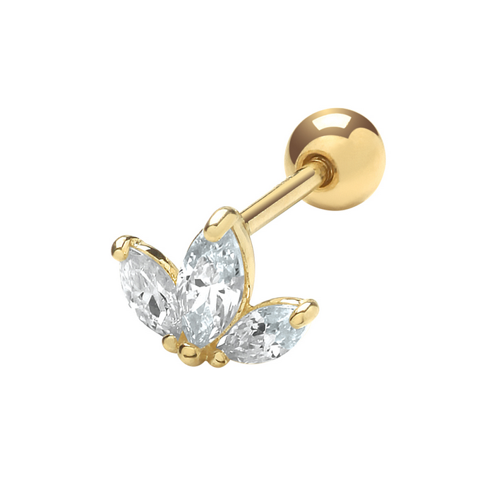 Fleur 9ct Gold  Cartilage Stud Earring