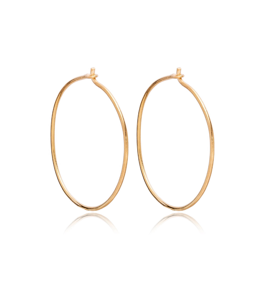 Gold Charm Hoops Earrings