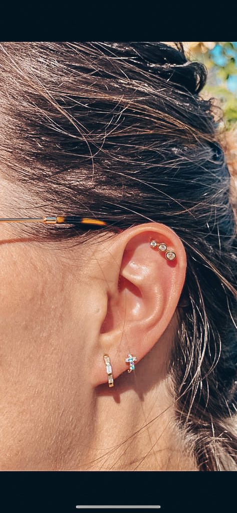 Rose 9ct Gold Cartilage Hoop Earring