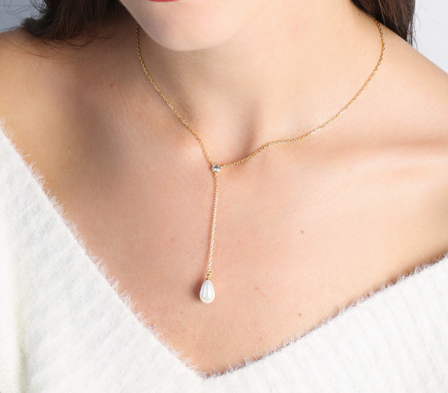 Lariat Pearl Necklace