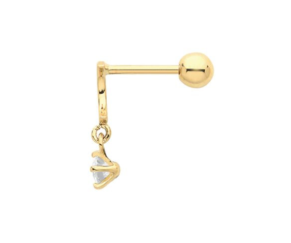 Luna Moon 9ct Gold Cartilage Stud Gold