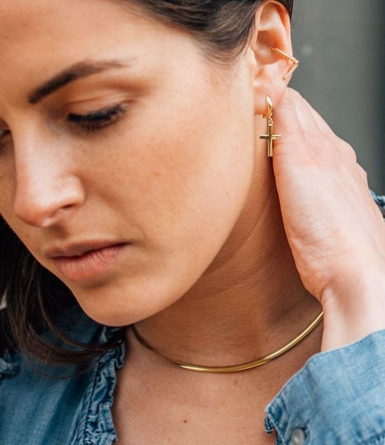 Suzie Cross Hoop Earrings