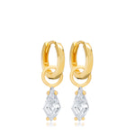 Marquise Charm Hoops