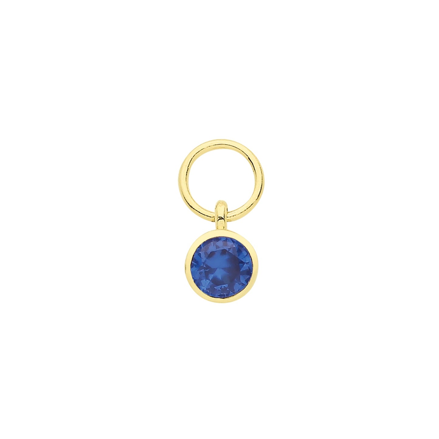 Sapphire Stone Charm- 9ct Yellow Gold