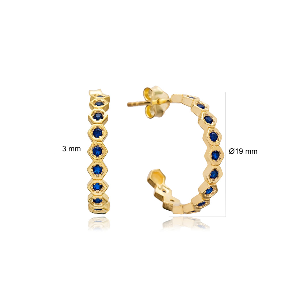 
            
                Load image into Gallery viewer, Sapphire Hoops
            
        