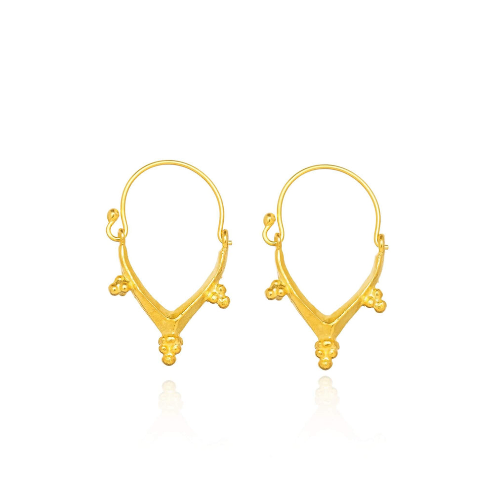 ethnic/indian style hoop earrings in gold