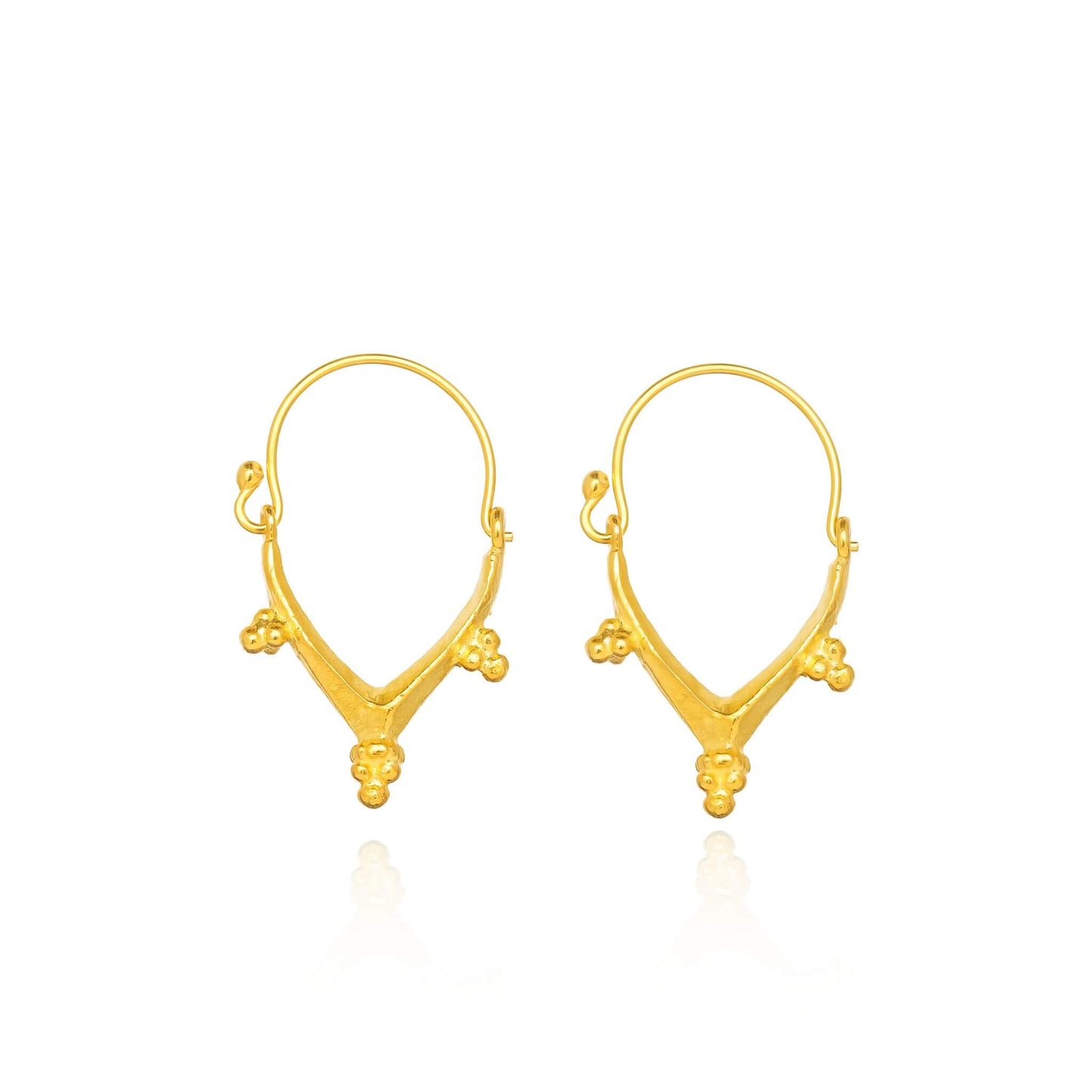 ethnic/indian style hoop earrings in gold