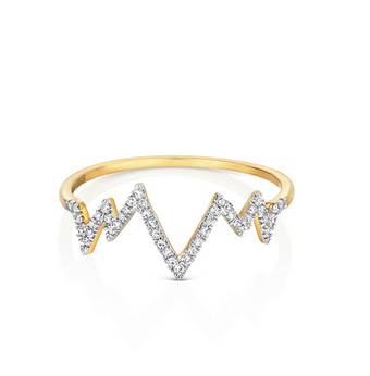 Diamond Heartbeat Ring 9ct Gold