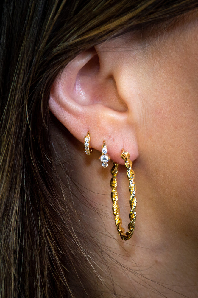 Saphaïa Gold Hoop Twist Earrings