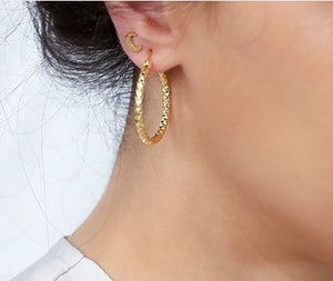 
            
                Load image into Gallery viewer, Xenia Gold Hoop Earrings
            
        