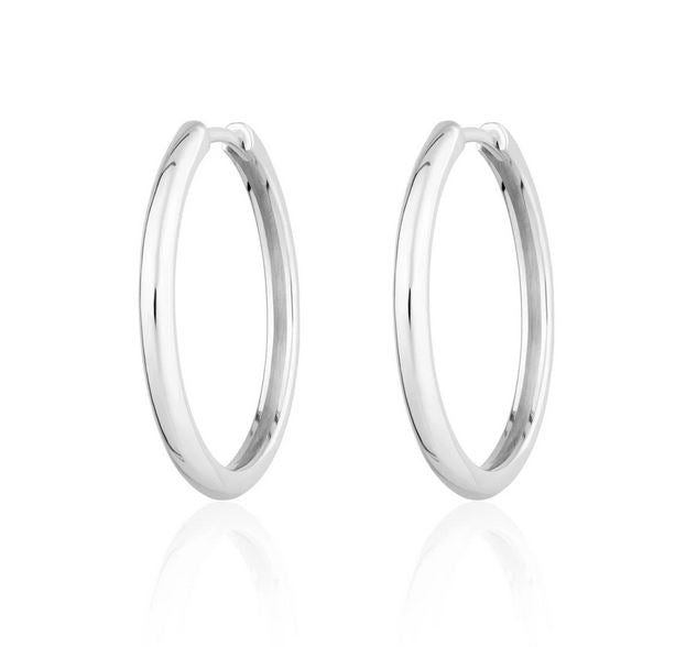 silver tube hoop earrings