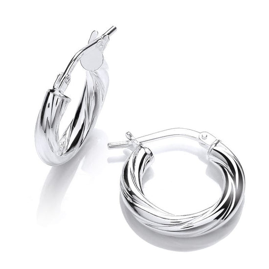 Eve Silver Twisted Hoops
