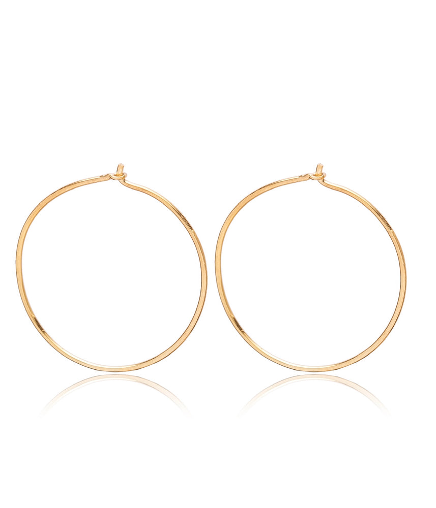 Gold Charm Hoops Earrings